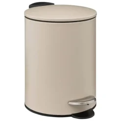 Prullenbakken-5five kleine pedaalemmer - metaal - beige - 3L - 16 x 25 cm