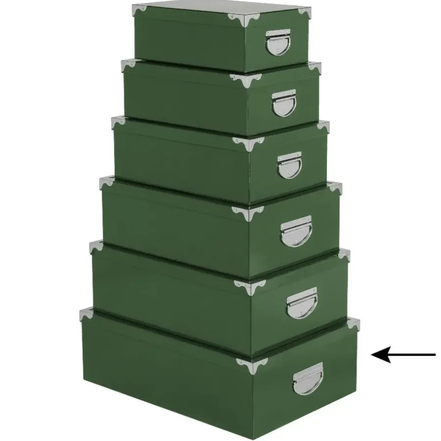 Opbergboxen-5five Opbergdoos/box - groen - L48 x B33.5 x H16 cm - Karton