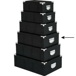 Opbergboxen-5five Opbergdoos/box - zwart - L40 x B26.5 x H14 cm - karton