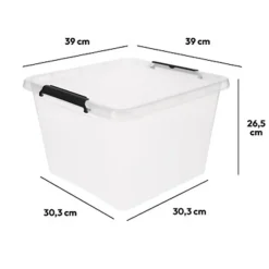 5five Opbergkist met deiksel - Clip Box - 32L - 39x39x26 cm