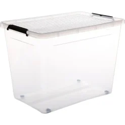 5five Opbergkist met deksel - Clip Box - 80L - 58x39x43 cm