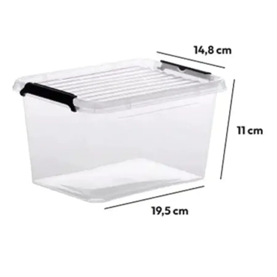 Opbergboxen-5five Opbergkist met deksel - Clip Box - 2L - 19x15x11 cm