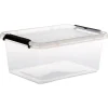 Opbergboxen-5five Opbergkist met deksel - Clip Box - 12,5L - 39x29x17 cm