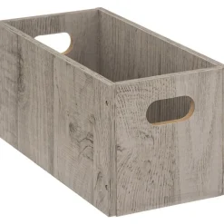 Opbergmanden-5five Opbergmand hout - 7L - grijs - 31 x 15 x 15 cm