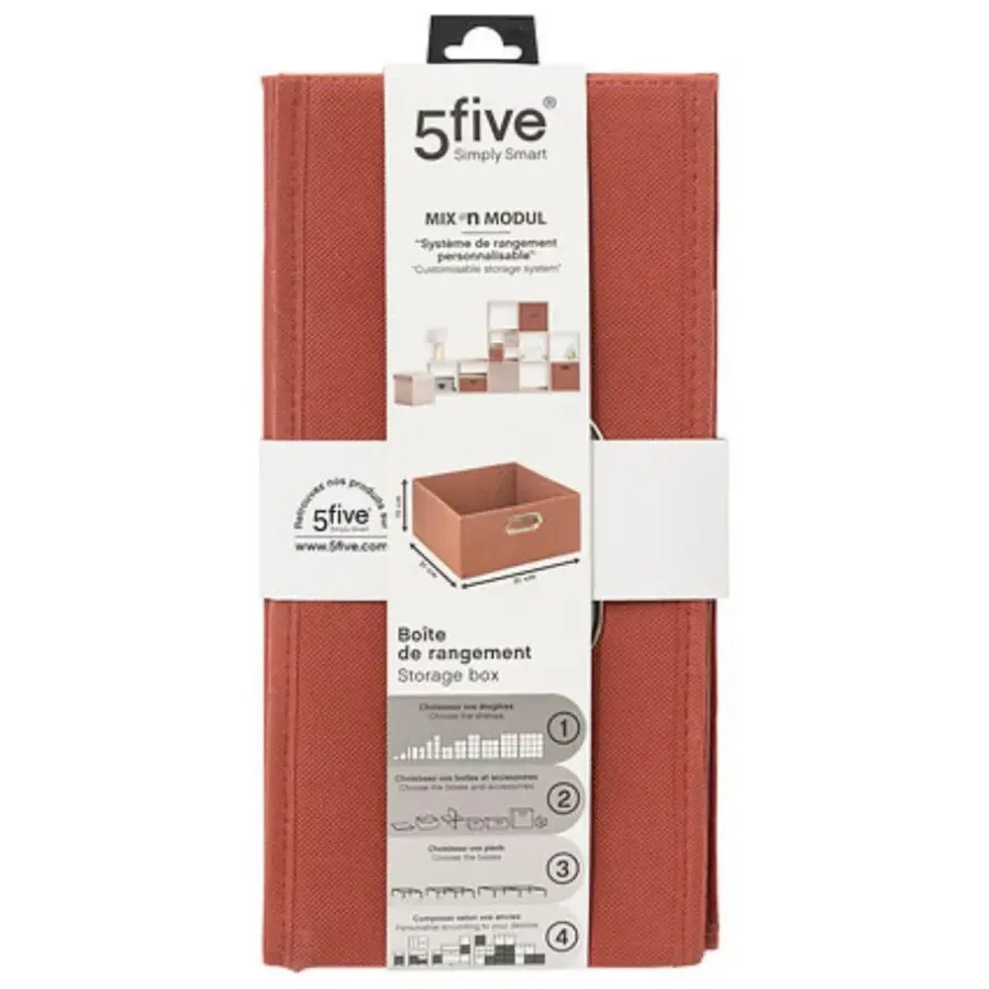 5five Opbergmand/kastmand - terracotta - linnen - 14l