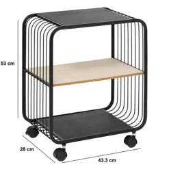 Wandkasten-5five Opbergrekje 2 laags met planken - metaal - 43 x 28 x 53 cm