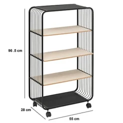 Wandrekken-5five Opbergrekje 4 laags met planken - metaal - 55 x 28 x 96 cm