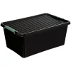 Opbergboxen-5five Opslagbak met deksel - zwart - kunststof - 60L - 58x39x35cm