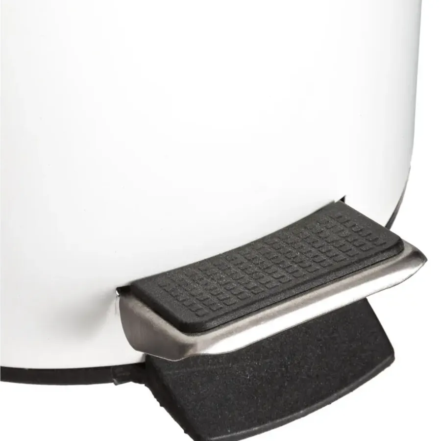 Prullenbakken-5five Pedaalemmer - wit - metaal - 3 L - 25 cm - prullenbak