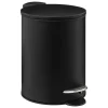 Prullenbakken-5five Pedaalemmer - zwart - metaal - 3L - 23 cm - soft close