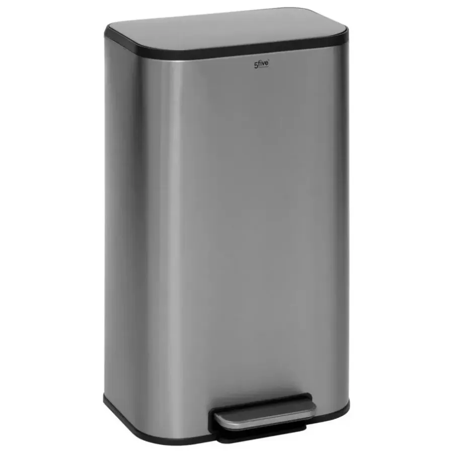 5five Pedaalemmer Norvik - zilver - rvs - 30L - 36 x 30 x 61 cm