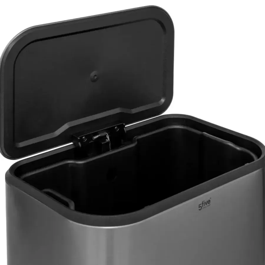5five Pedaalemmer Norvik - zilver - rvs - 30L - 36 x 30 x 61 cm