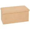5five Poef/hocker - opbergbox - beige - PU/MDF - 38 x 76 cm