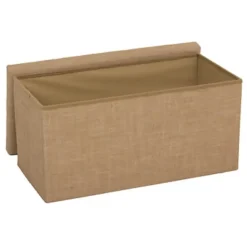 5five Poef/hocker - opbergbox - beige - PU/MDF - 38 x 76 cm