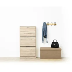 5five Poef/hocker - opbergbox - beige - PU/MDF - 38 x 76 cm
