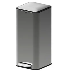 5five Prullenbak/pedaalemmer - titanium - metaal - 30 liter