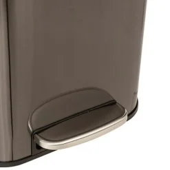 5five Prullenbak/pedaalemmer - titanium - metaal - 30 liter