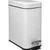 5five Prullenbak/pedaalemmer wit - rvs metaal - 5L - 14x29x30 cm