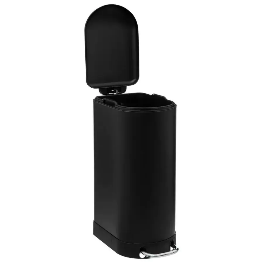 Prullenbakken-5five Prullenbak/pedaalemmer Ariane - zwart - rvs metaal - 30L