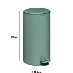 5five Prullenbak/pedaalemmer - groen - metaal - 30 liter - 62 cm