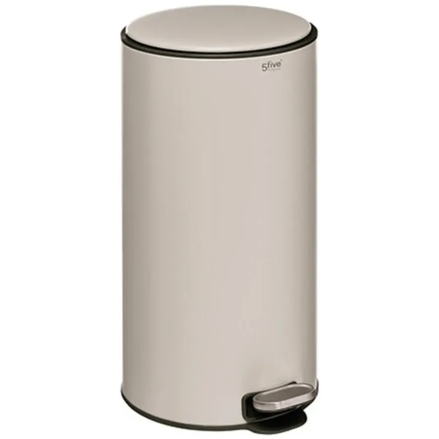 Prullenbakken-5five Prullenbak/pedaalemmer - beige - metaal - 30 liter