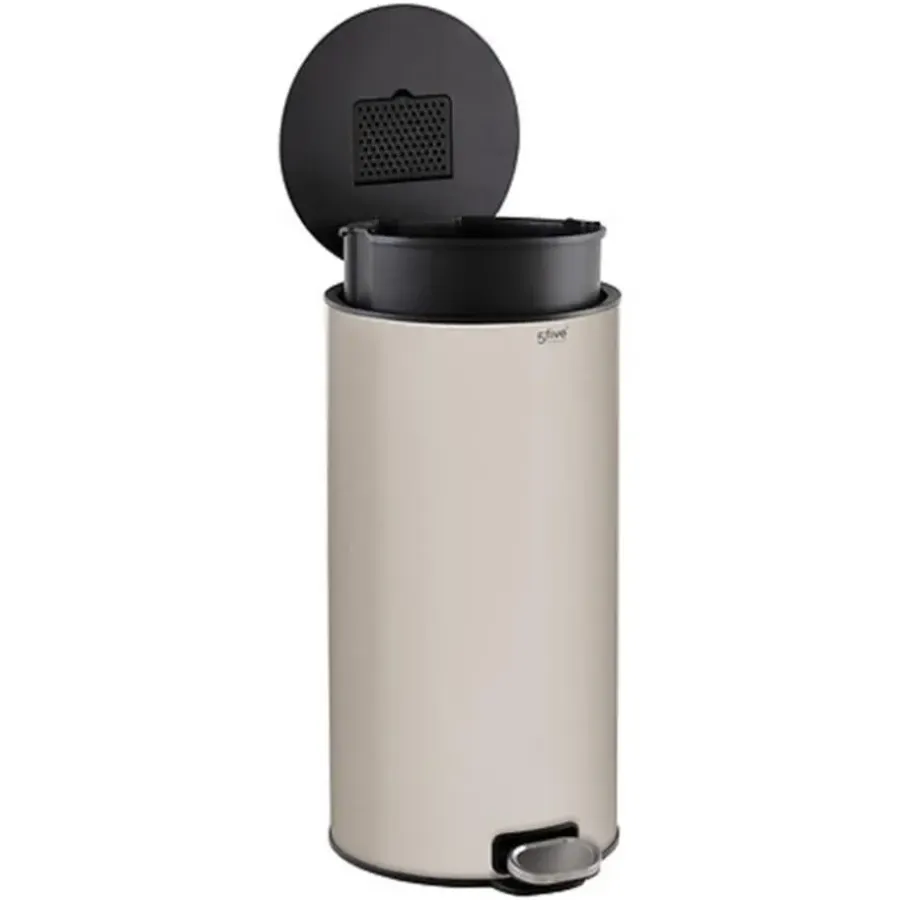 Prullenbakken-5five Prullenbak/pedaalemmer - beige - metaal - 30 liter