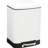 Prullenbakken-5five Prullenbak/pedaalemmer - wit - metaal - 6 liter - 23 x 32 cm