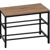 5five Schoenenrek/kastje - zwart/bruin - 6 paar schoenen - metaal