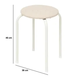 Krukjes-5five Stapelbaar zit krukje - metaal/polyester - wit