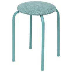 Krukjes-5five Stapelbaar zit krukje - metaal/polyester - blauw