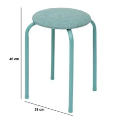 Krukjes-5five Stapelbaar zit krukje - metaal/polyester - blauw