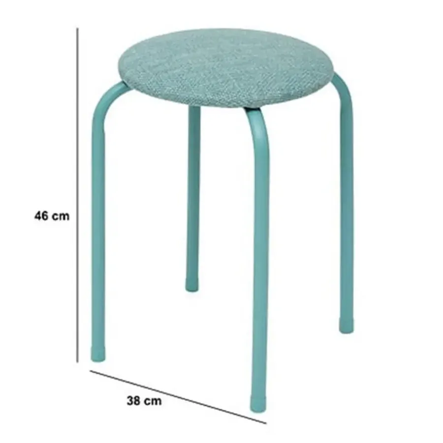 Krukjes-5five Stapelbaar zit krukje - metaal/polyester - blauw