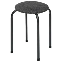 Krukjes-5five Stapelbaar zit krukje - metaal/polyester - antraciet