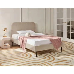 Leen Bakker FLAYAT - Eenpersoonsbed - Beige - 120 x 200 cm - Bouclé