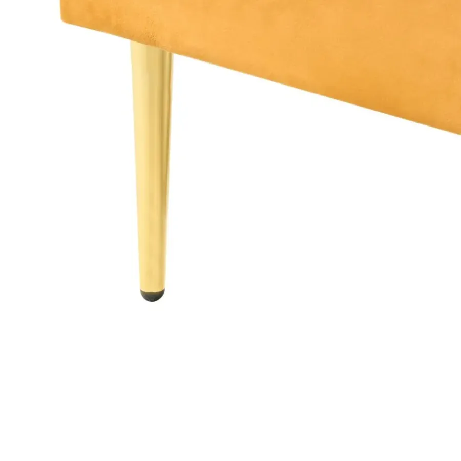Twijfelaars-Leen Bakker FLAYAT - Eenpersoonsbed - Geel - 120 x 200 cm - Fluweel