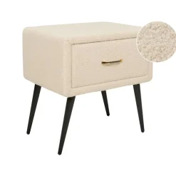 Nachtkastjes|Nachtkastjes-Beliani FLAYAT - Nachtkastje - Beige - Bouclé