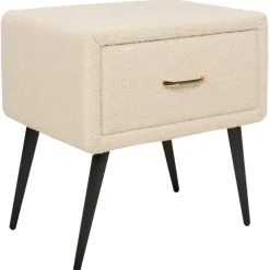 Nachtkastjes|Nachtkastjes-Beliani FLAYAT - Nachtkastje - Beige - Bouclé