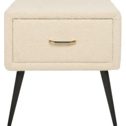 Nachtkastjes|Nachtkastjes-Beliani FLAYAT - Nachtkastje - Beige - Bouclé