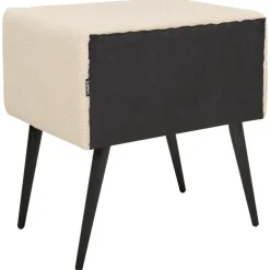 Nachtkastjes|Nachtkastjes-Beliani FLAYAT - Nachtkastje - Beige - Bouclé