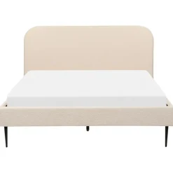 2-Persoons Bedden-Beliani FLAYAT - Tweepersoonsbed - Beige - 160 x 200 cm - Bouclé