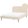 Twijfelaars-Beliani FLAYAT - Tweepersoonsbed - Beige - 140 x 200 cm - Bouclé