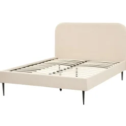 Twijfelaars-Beliani FLAYAT - Tweepersoonsbed - Beige - 140 x 200 cm - Bouclé