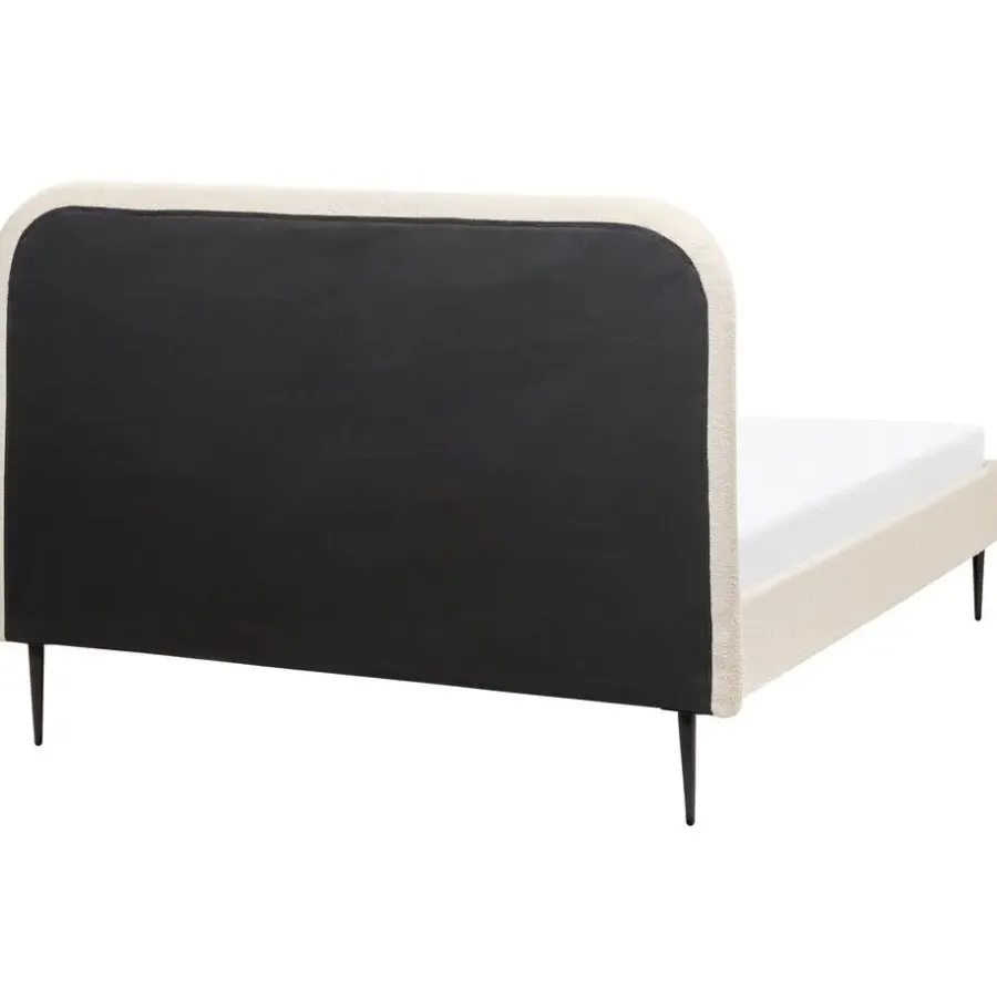 Twijfelaars-Beliani FLAYAT - Tweepersoonsbed - Beige - 140 x 200 cm - Bouclé