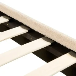 Twijfelaars-Beliani FLAYAT - Tweepersoonsbed - Beige - 140 x 200 cm - Bouclé