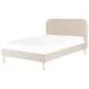 Beliani FLAYAT - Tweepersoonsbed - Beige - 140 x 200 cm - Fluweel