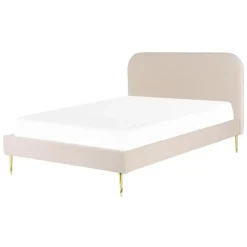 Beliani FLAYAT - Tweepersoonsbed - Beige - 140 x 200 cm - Fluweel