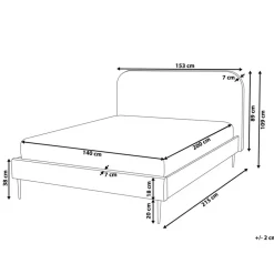 Beliani FLAYAT - Tweepersoonsbed - Beige - 140 x 200 cm - Fluweel