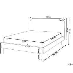 Beliani FLAYAT - Tweepersoonsbed - Beige - 140 x 200 cm - Fluweel
