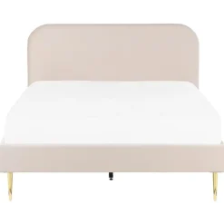 Beliani FLAYAT - Tweepersoonsbed - Beige - 140 x 200 cm - Fluweel