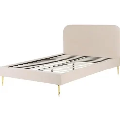 Beliani FLAYAT - Tweepersoonsbed - Beige - 140 x 200 cm - Fluweel